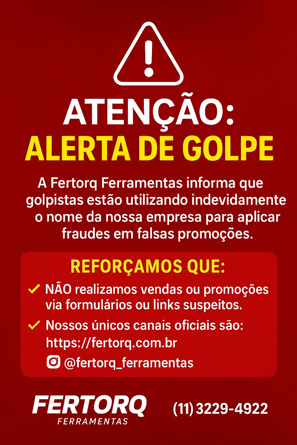 Atenção alerta de golpe